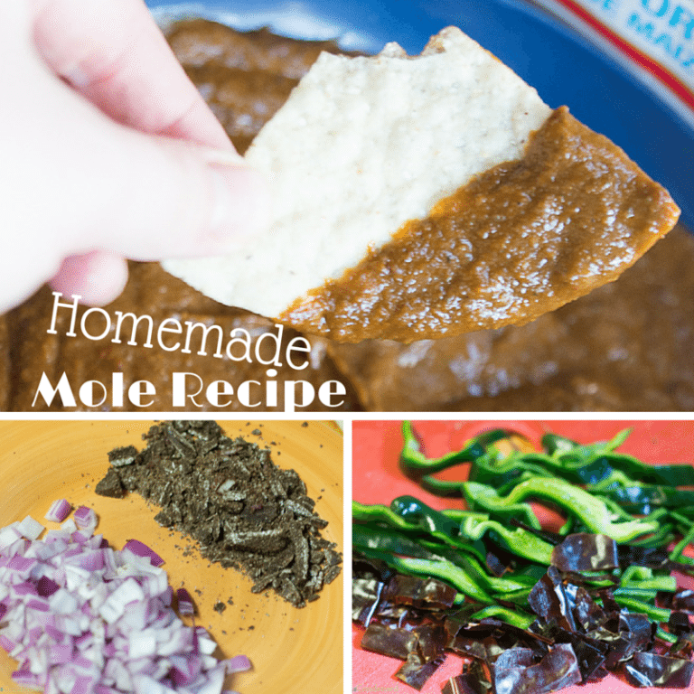 This homemade mole sauce has the perfect amount of sweetness and spice. Perfect for enchiladas, chips, and even hot dogs!