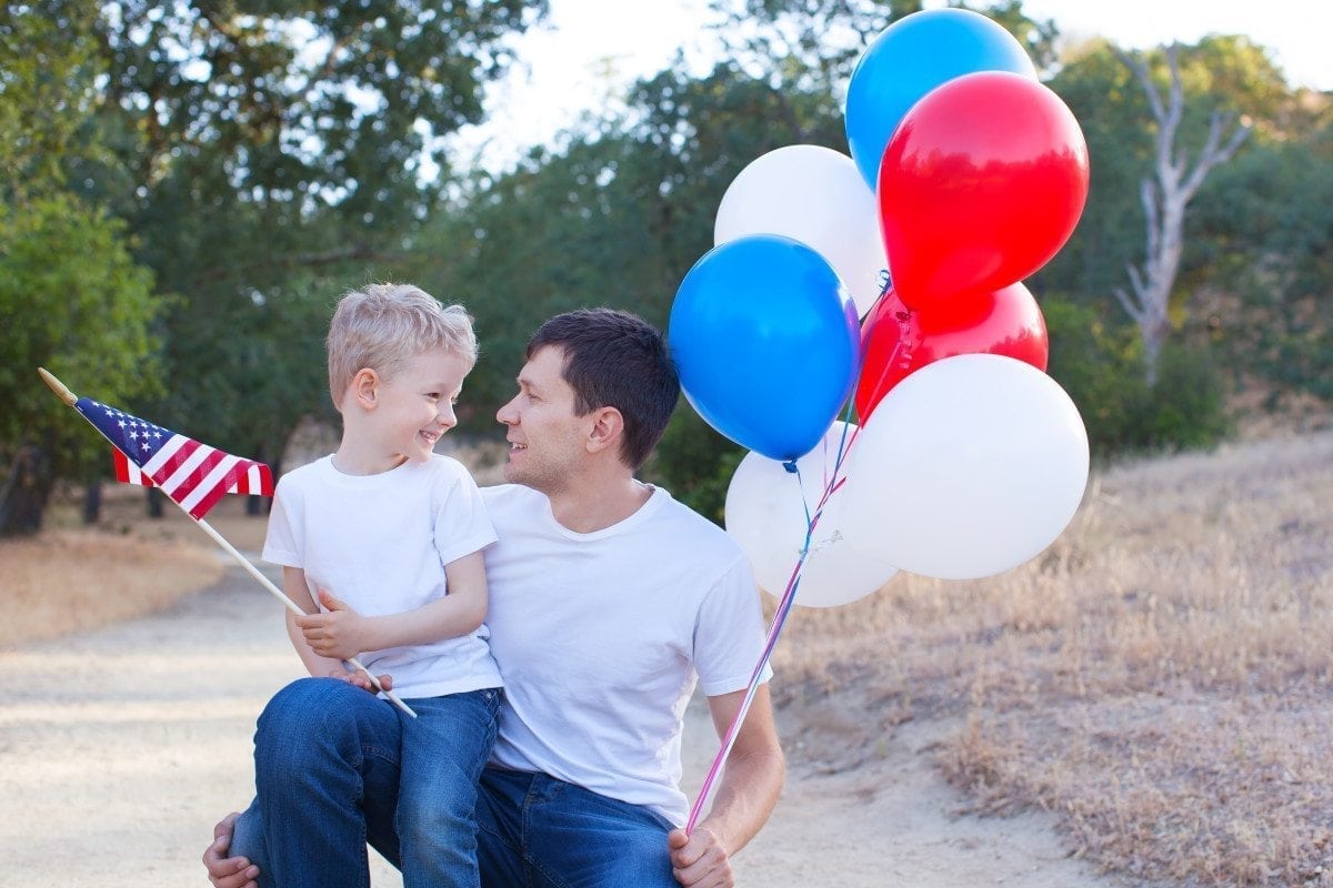 family celebrating 4th of July