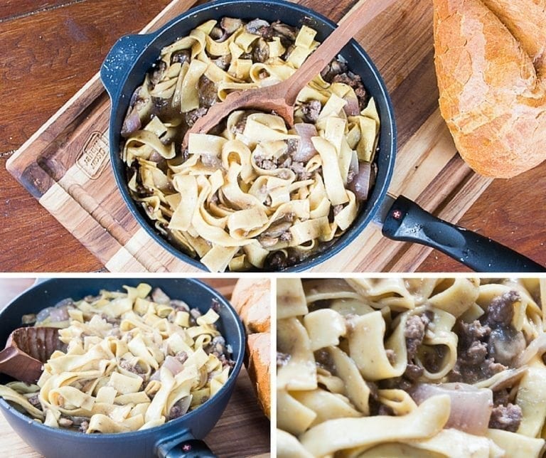 This one pot beef stroganoff is better-for-you without compromising any flavor or creaminess! It's an amazing easy dinner idea. 