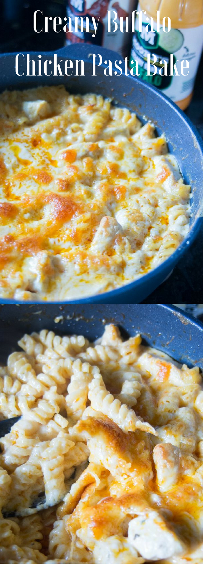 Easy Buffalo Chicken Pasta Bake