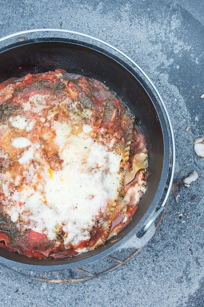 The BEST Dutch Oven Lasagna Recipe