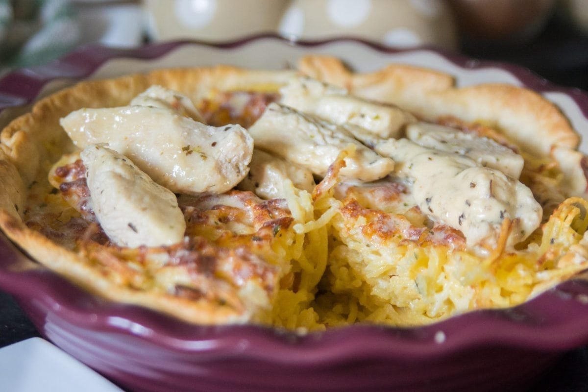 Copycat Olive Garden Chicken Alfredo Spaghetti Pie Clarks Condensed