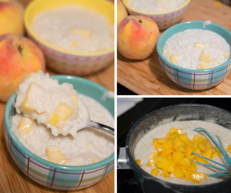 Peaches and Cream Rice Pudding