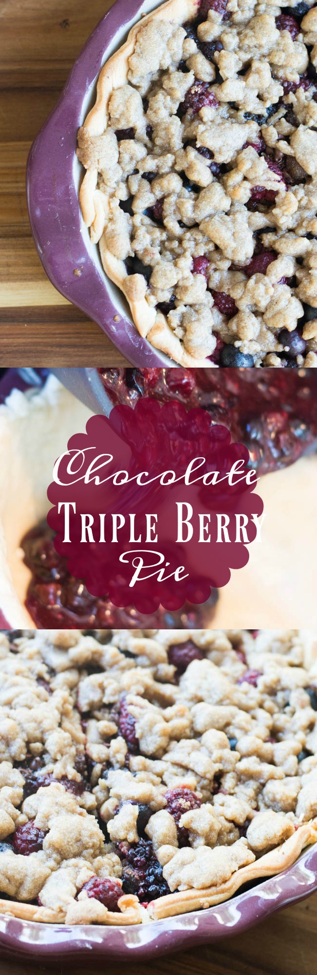 This chocolate triple berry pie recipe is full of AMAZING flavors that pair perfectly together. It's definitely the recipe that should be on your Thanksgiving table this year. 