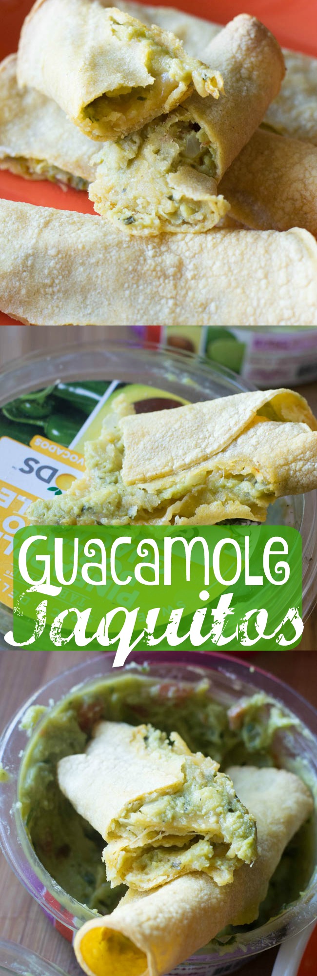 These super easy baked guacamole taquitos are a DELICIOUS appetizer, lunch, or after school snack. They only take three ingredients, and EVERYONE loves them!