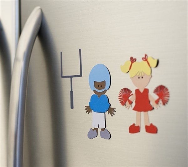 cheerleader and football player magnets