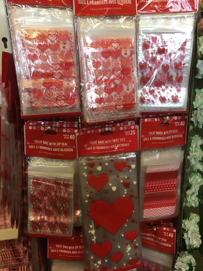 Valentines stickers on display in Dollar Tree