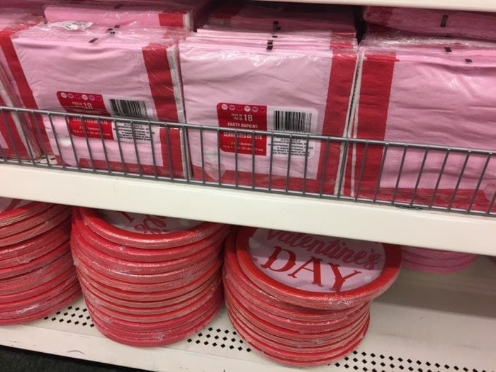 Stuff displayed in Dollar Tree for Valentine\'s Day
