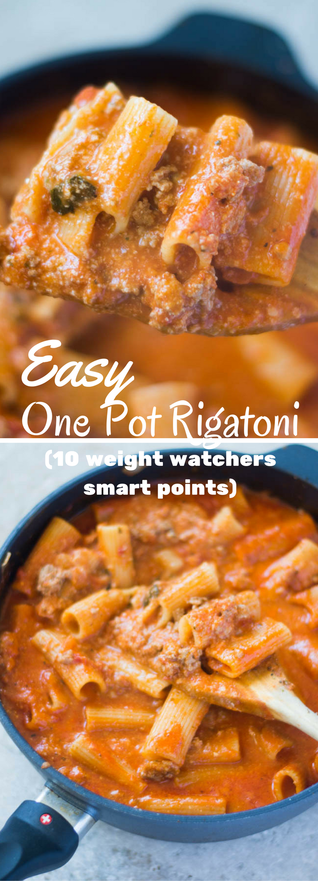 Easy Rigatoni / Rigatoni Recipe / Saucy Rigatoni / Low Fat Pasta / Weight Watchers / Weight Watchers Pasta / Points Plus recipes / Weight Watchers Main Dish / Weight Watchers Dinner Low Fat Rigatoni / Red Sauce / Ground Turkey Pasta / 