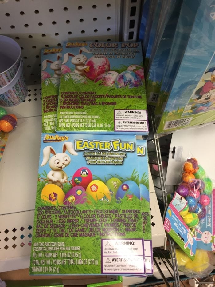 A bunch of easter items on display