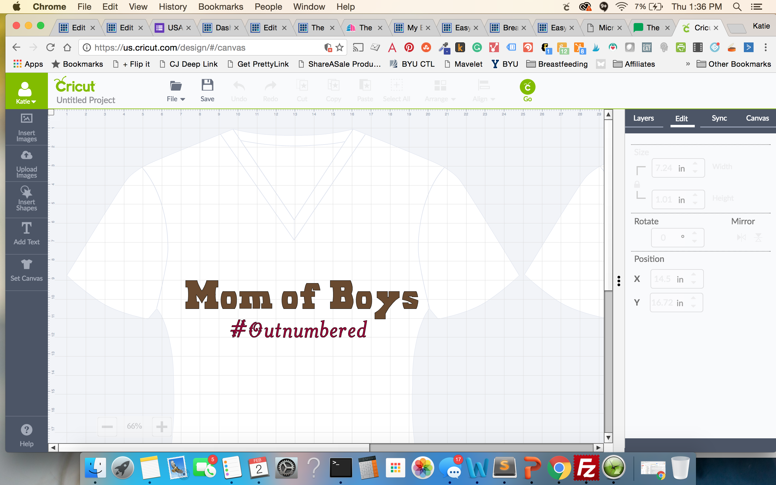 mom of boys on cricut canvas