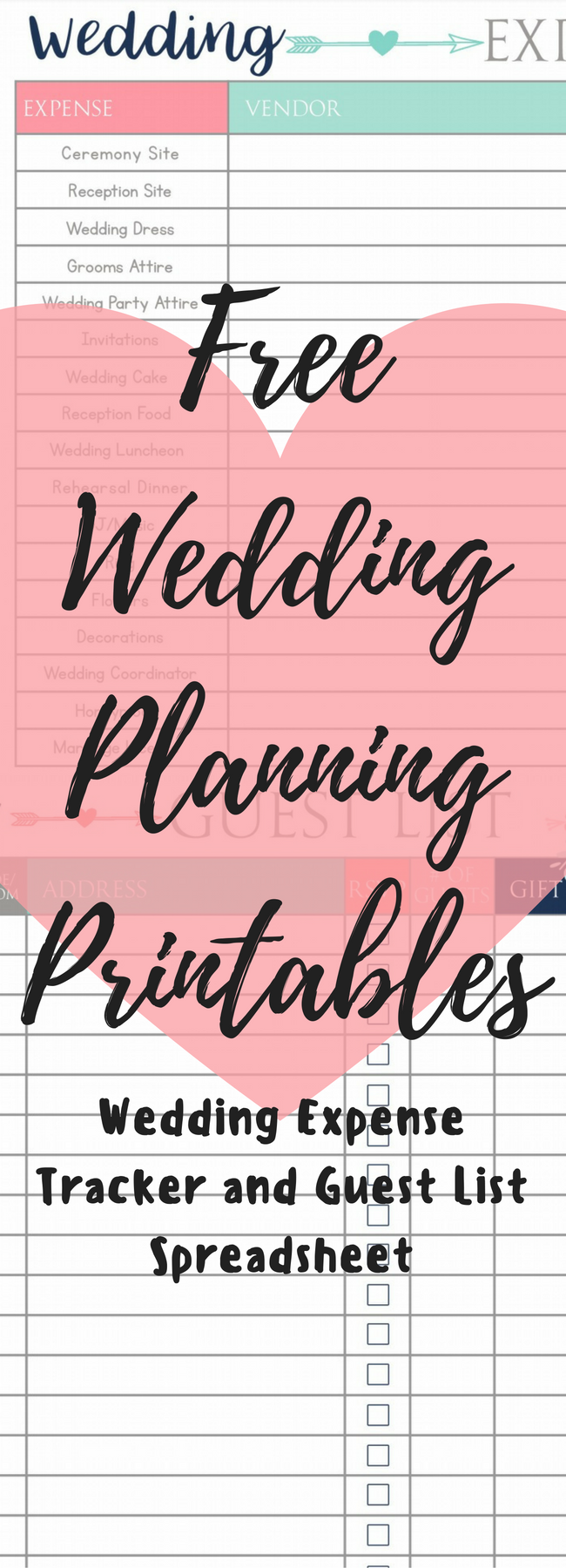 Wedding Budget / Wedding Guest List / Free WEdding Printables / Free Printables / Wedding / Wedding IDeas / Wedding Planning / Wedding on a Budget