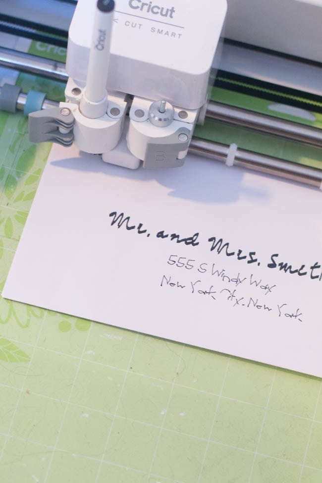 Close up of an invitation envelope