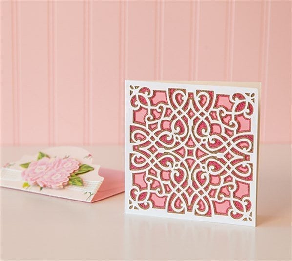 intricate design on a card from cricut