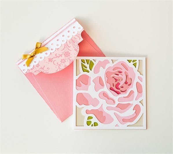 pink flower card and envelope