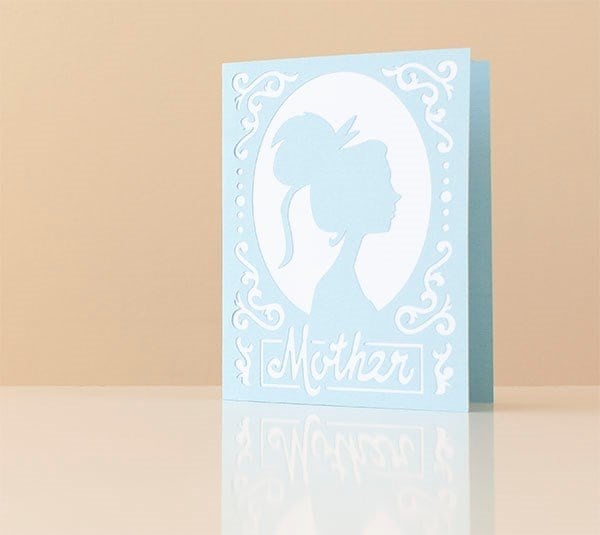 mom silhouette card