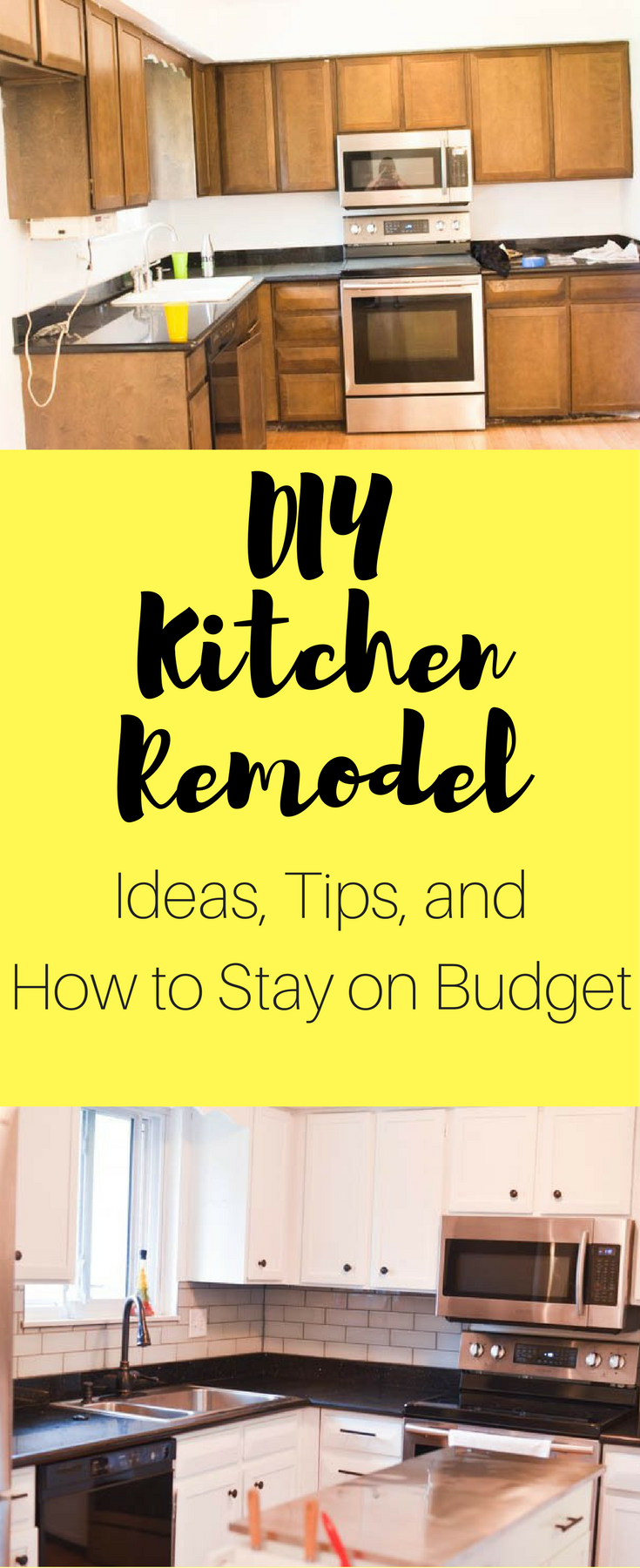 DIY Kitchen Remodel Ideas / DIY Kitchen Remodel / Kitchen Remodel / DIY Kitchen Renovation / Budget Remodel / Budget Renovation / Small Kitchen / Small Kitchen Ideas