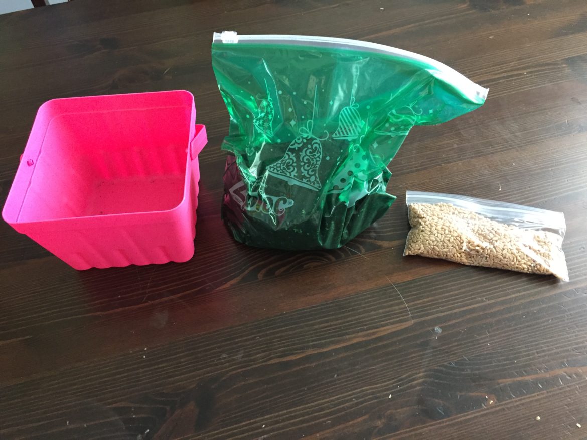 Plastic bag with mud