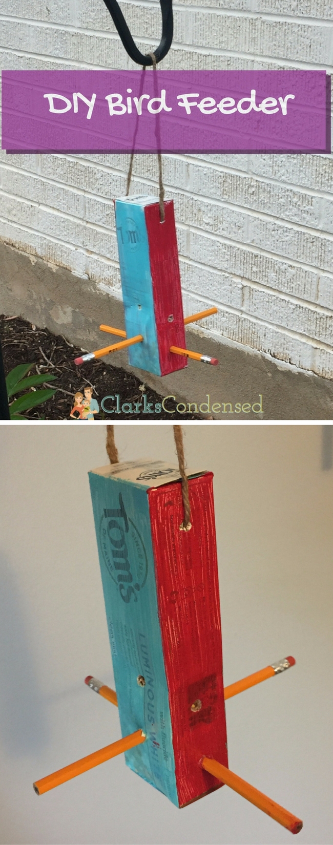 Upcycled Homemade Bird Feeder Clarks Condensed