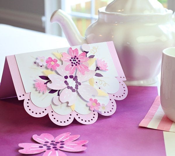 A close up of pink flowers on a table