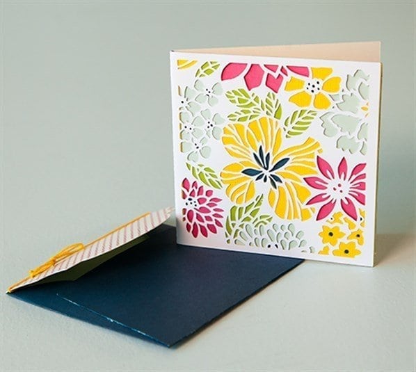 colorful card with flowers