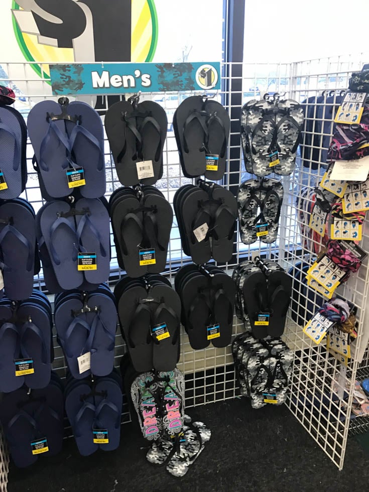 flip flops at dollar tree