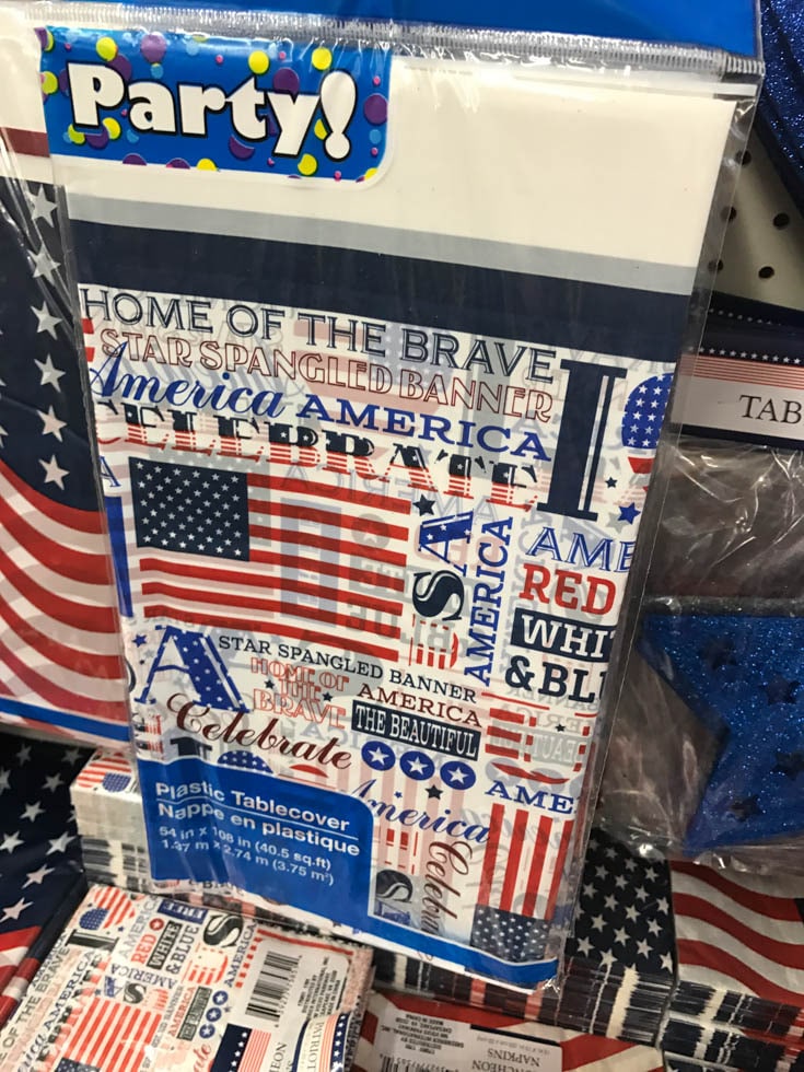 dollar tree tablecloth for fourth of july