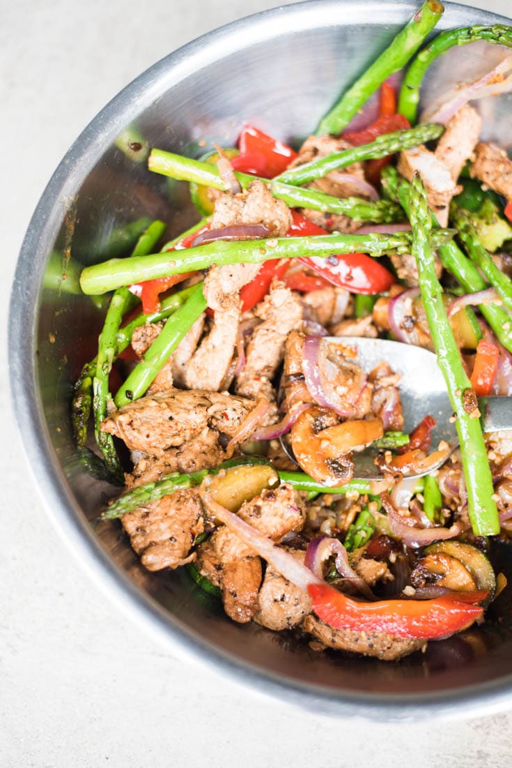 Easy Low Carb Pork Tenderloin Stir Fry with Veggies