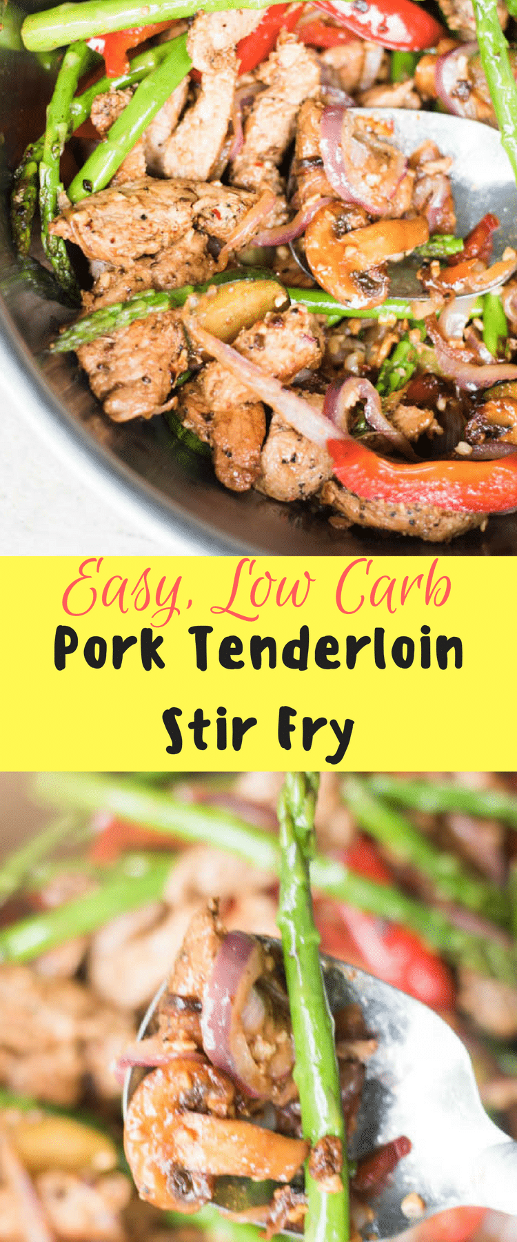 Easy Low Carb Pork Stir Fry with Veggies / Easy Stir Fry / Pork Stir Fry / Pork Recipes / Pork Tenderloin / Gluten Free Stir Fry / Low Carb Stir Fry