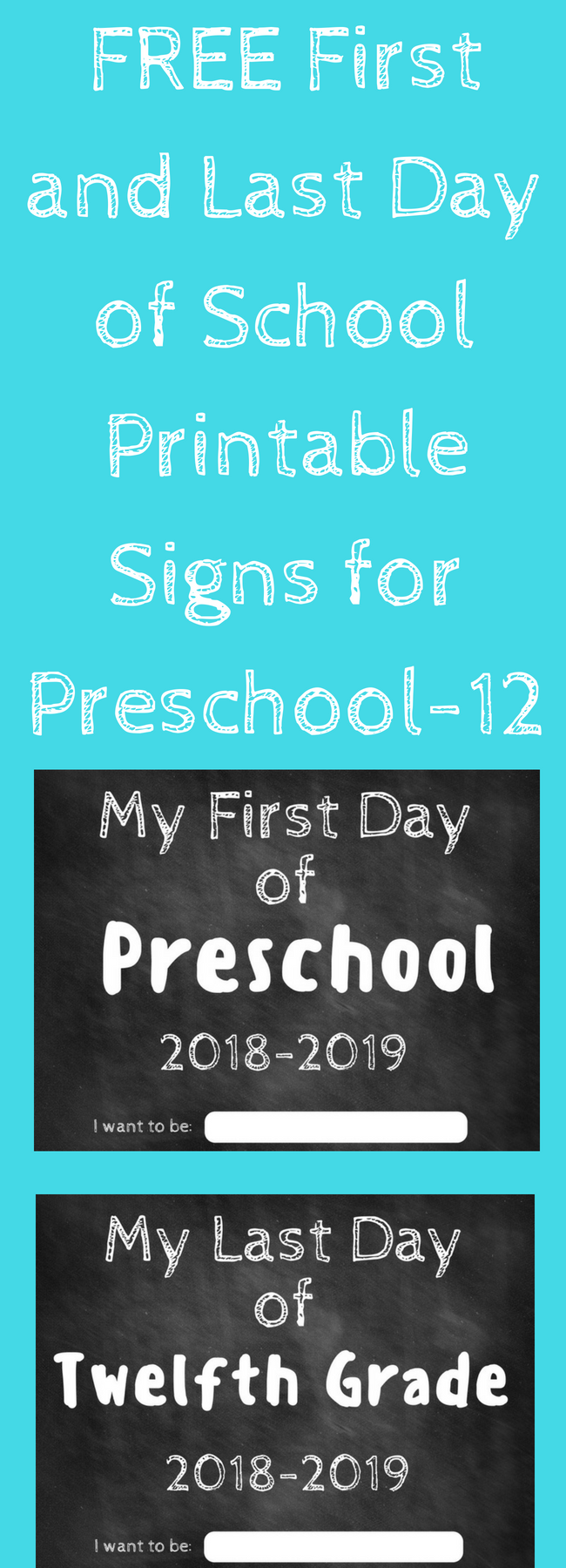 First Day of School Printable Sign / Last Day of School Printable Sign / Back to School / Back to School Printables