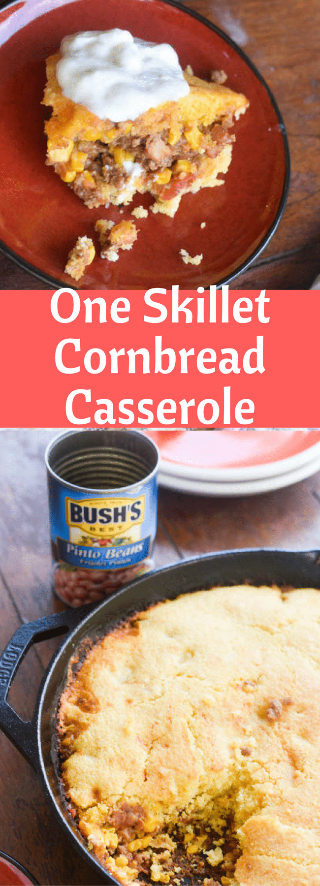 One Skillet Cornbread Casserole / Cornbread / Southwest Casserole / One Skillet Meal / One Pot Meal / Tamale Pie