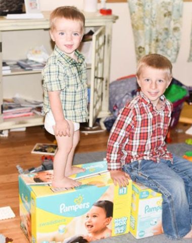 two little boys with diapers