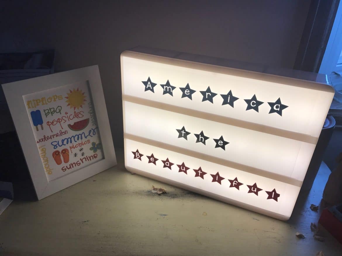 America the Beautiful Lightbox Sign with Cricut Design Space {{FREE}}