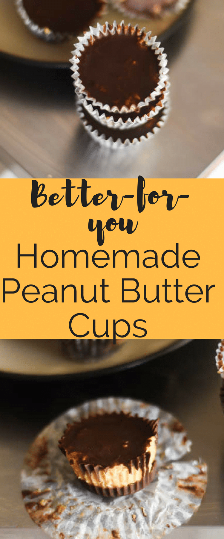 Homemade Peanut Butter Cups / Healthy Homemade Peanut Butter Cups / Protein Desserts / Gluten Free Desserts / Peanut Butter Cups Recipe / Peanut Butter Desserts / Dark Chocolate