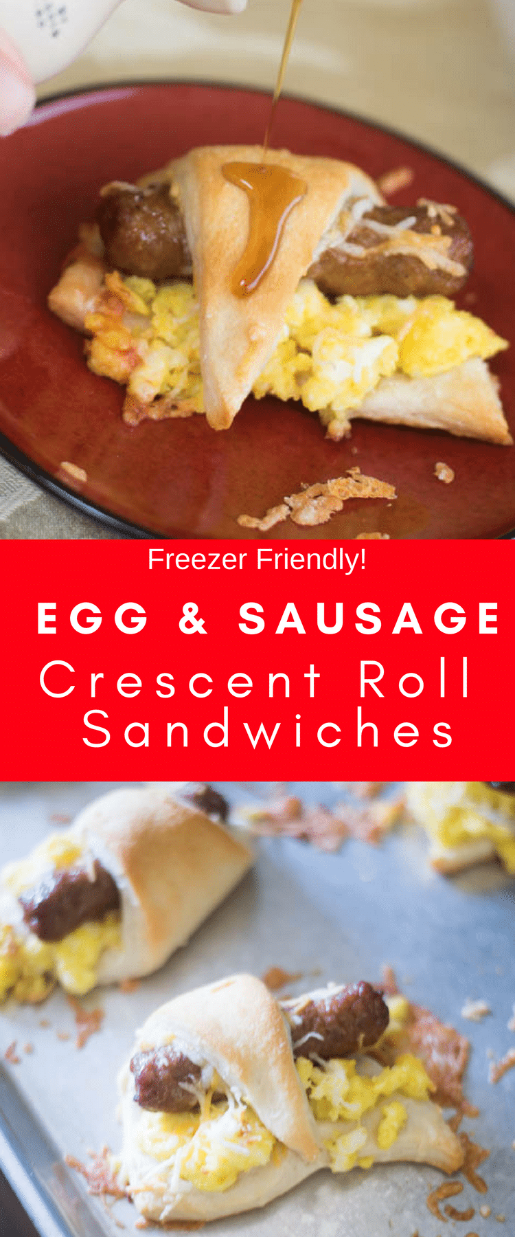 Sausage Breakfast Sandwich / Crescent Roll Recipes / Freezer Breakfast / Freezer Meals / Back to School / Breakfast / Easy Breakfast / #breakfast #sausage #backtoschool #easyrecipe