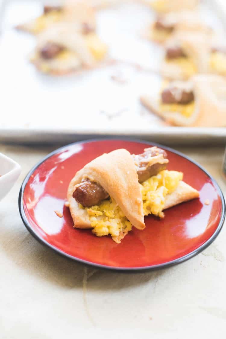 Easy Egg and Sausage Breakfast Crescent Roll Sandwich