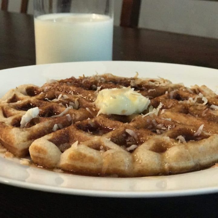 Delicious Toasted Coconut Waffles