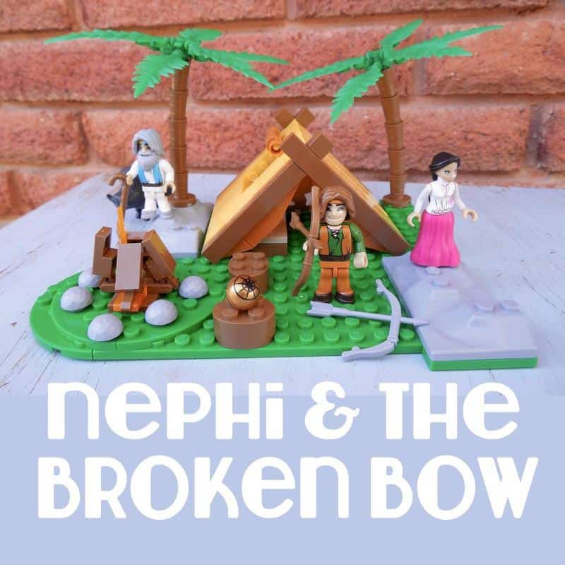 A closeup of a nephi and the broken bow sign