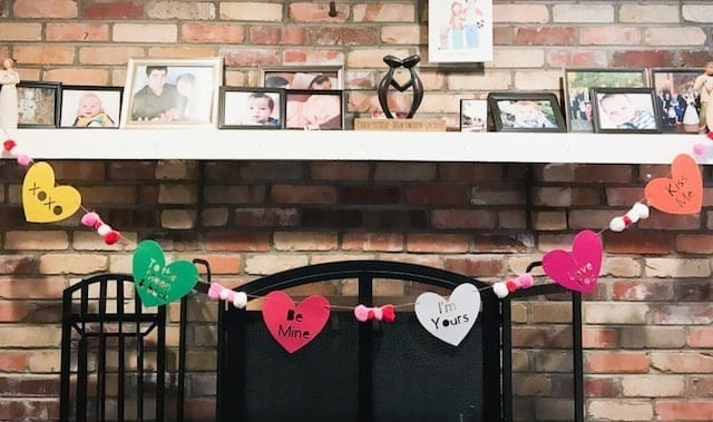 DIY Conversation Heart Garland (No Sew)