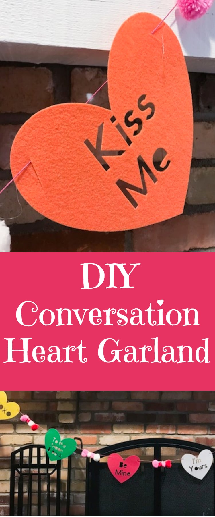 DIY Heart Garland / Cricut Garland / Cricut Valentine's Day / DIY Valentine's Day / #cricut #cricutmaker #cricutvalentines #DIY