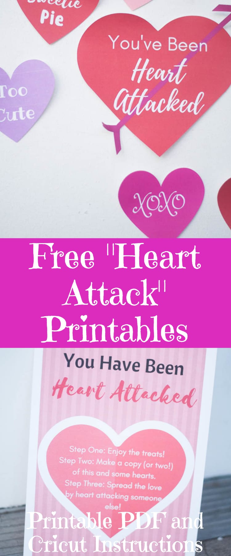 Free Heart Attack Printables / Valentine's Day Printable / Love Printables / Cricut Hearts / Cricut Valentine's Day