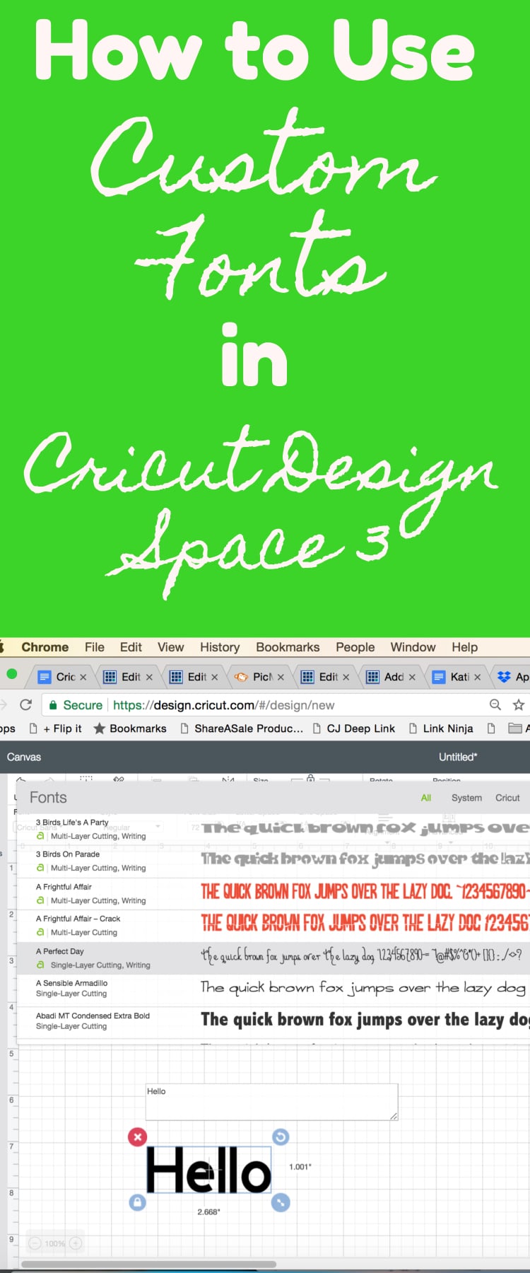 How to Use Fonts in Cricut Design Space 3 / Design Space / Cricut for beginners