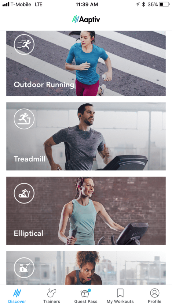 aaptiv exercise categories