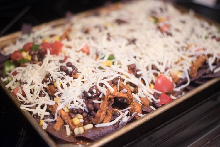 Sheet Pan BBQ Chicken Nachos