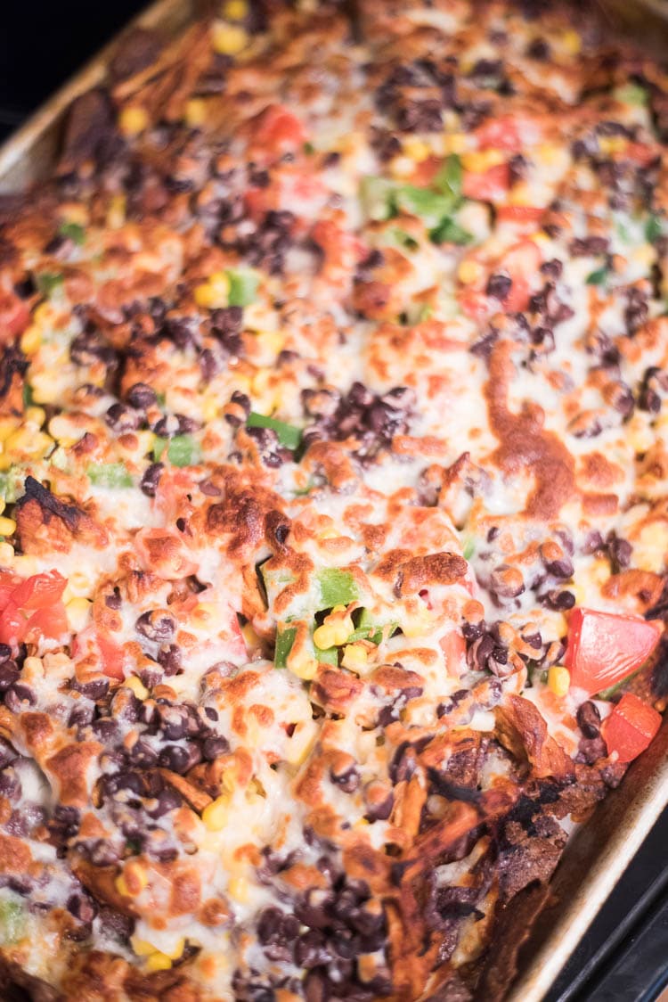 Sheet Pan BBQ Chicken Nachos