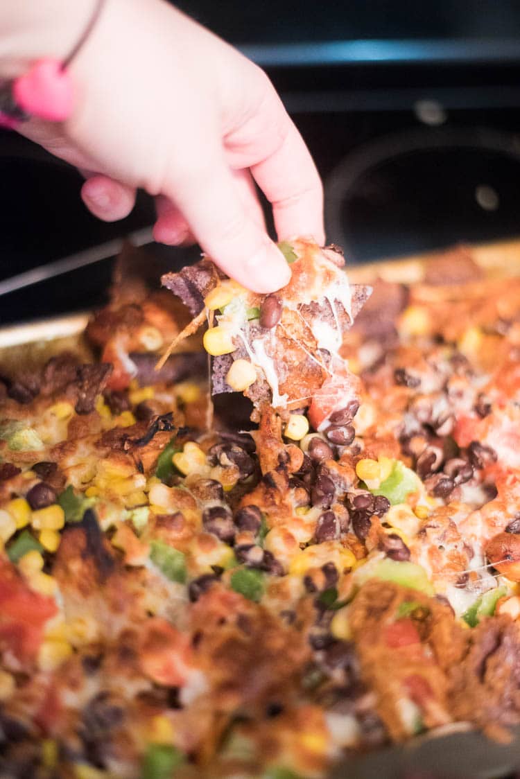 Sheet Pan BBQ Chicken Nachos