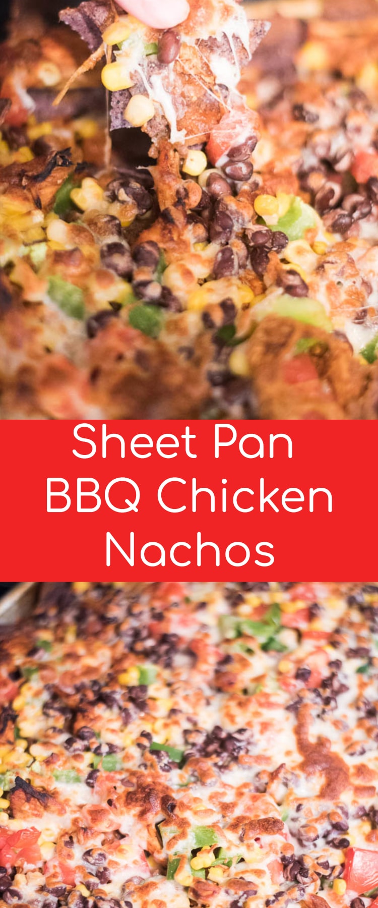 BBQ Chicken Nachos / SHeet Pan Nachos / Best Chicken Nachos / Pulled Chicken Nachos #nachos #appetizer