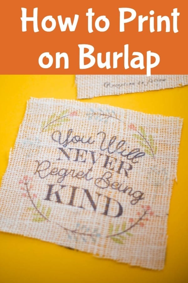 How to print on burlap