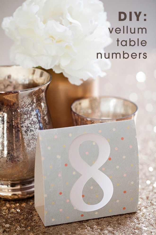 Table number printed on a card