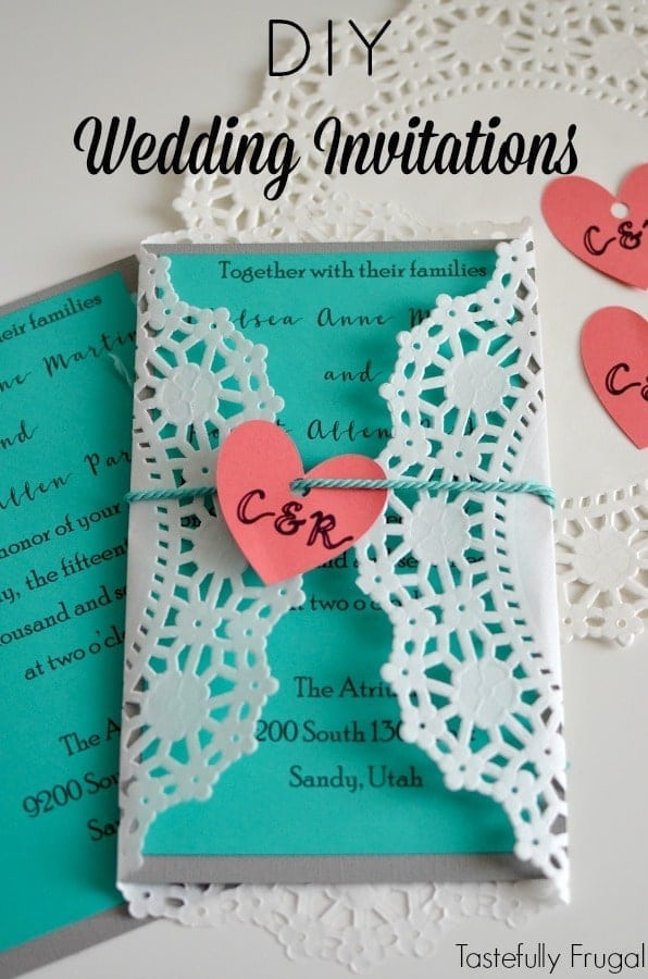 A close up of an invitation for wedding